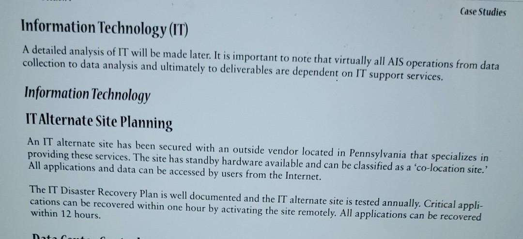 Case Studies Support Departments and Operational