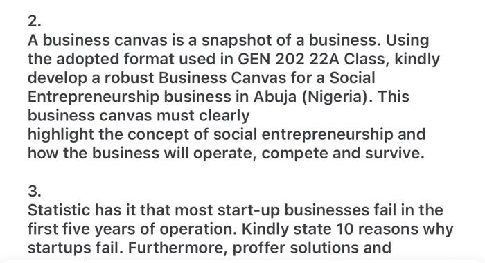 2. A business canvas is a snapshot of a business.