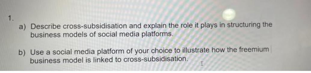 Please help!!!! 1. a) Describe