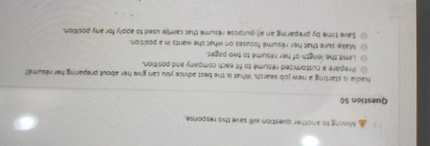 Moto another question will save the response