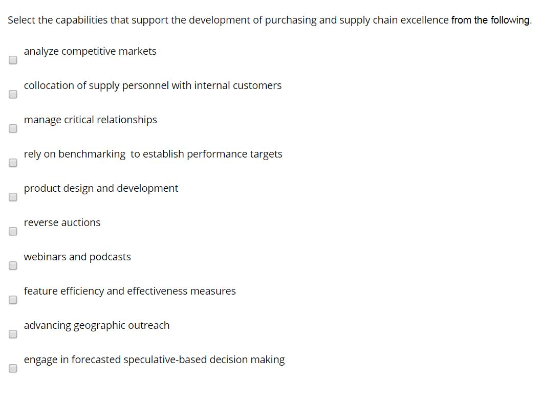 Select the capabilities that support the