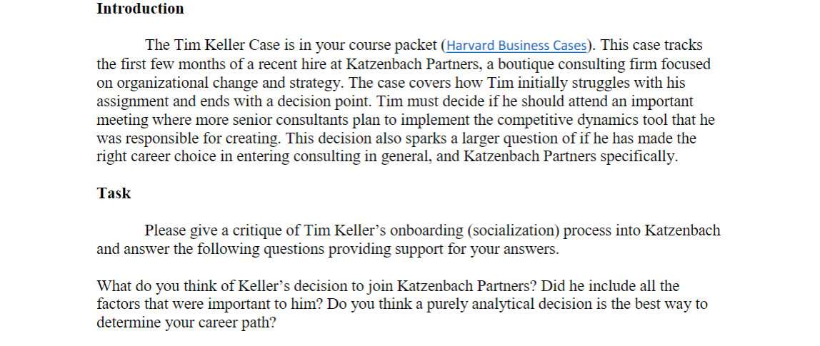 Introduction The Tim Keller Case is in your