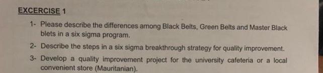 EXCERCISE 1 1- Please describe the differences