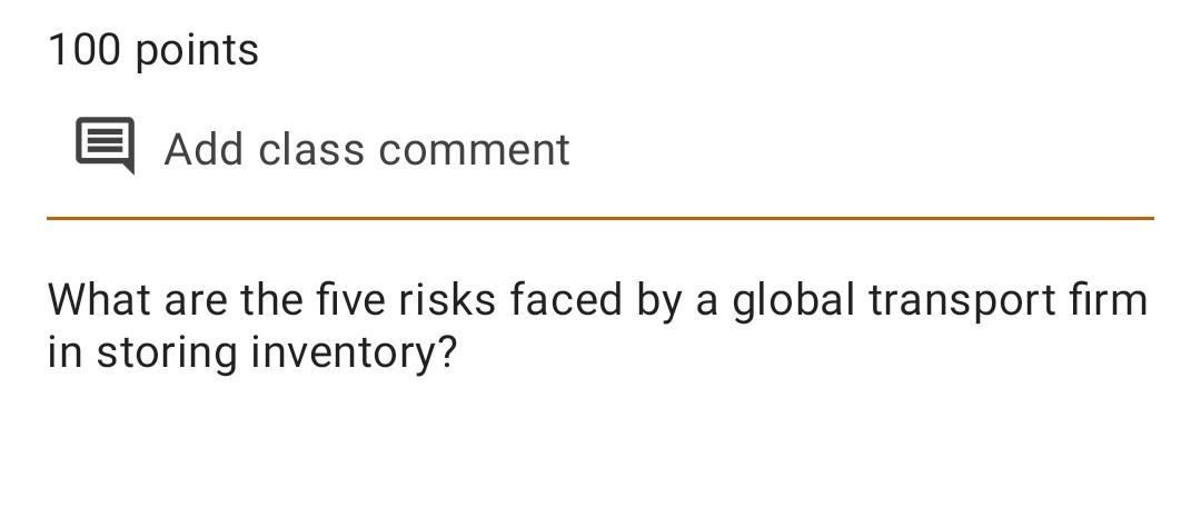 100 points Add class comment What are the five