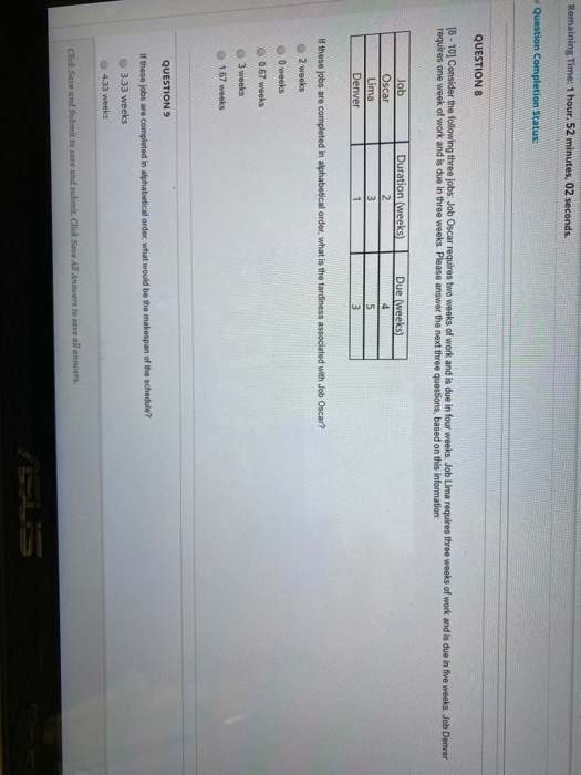 Remaining Time: 1 hour, 52 minutes, 02 seconds.