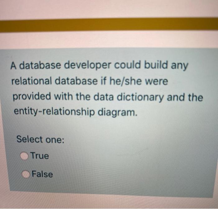 A database developer could build any relational