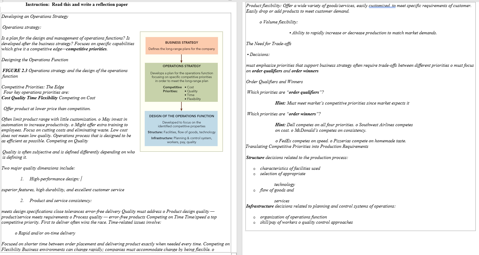 Instruction: Read this and write a reflection