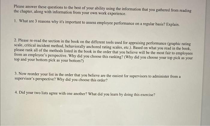 need help for questions 2-4! Please answer these