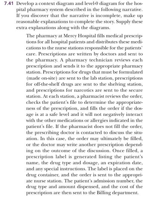 7.41 Develop a context diagram and level-O