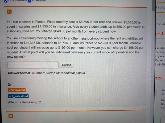 solul #1 7 study esti You run a school in