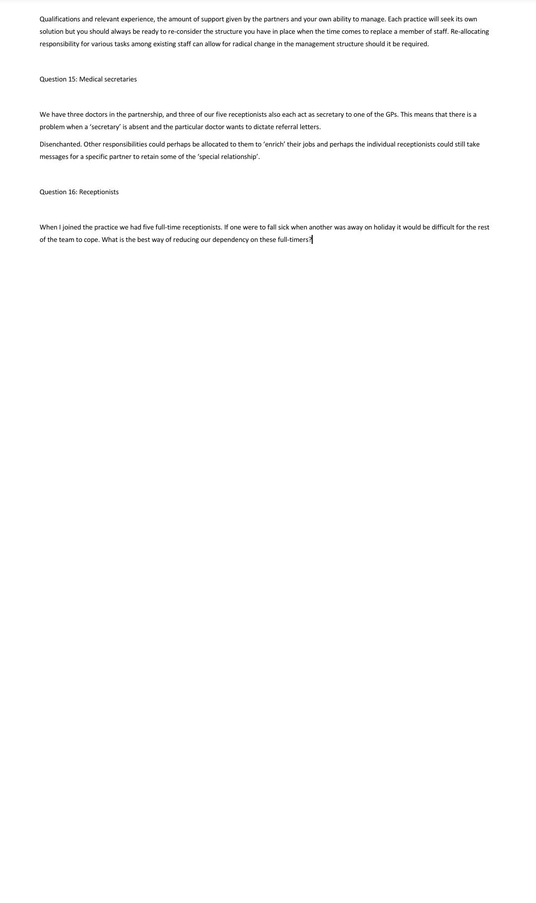 . Qualifications and relevant experience, the