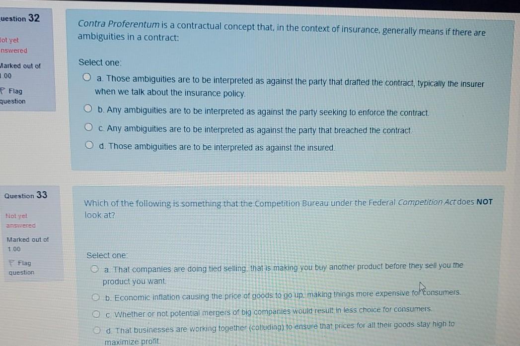 cuestion 32 Contra Proferentum is a contractual