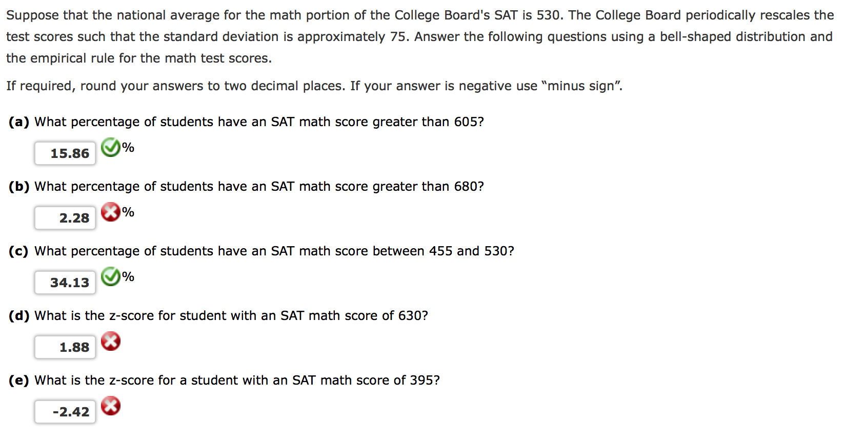 Suppose that the national average for the math