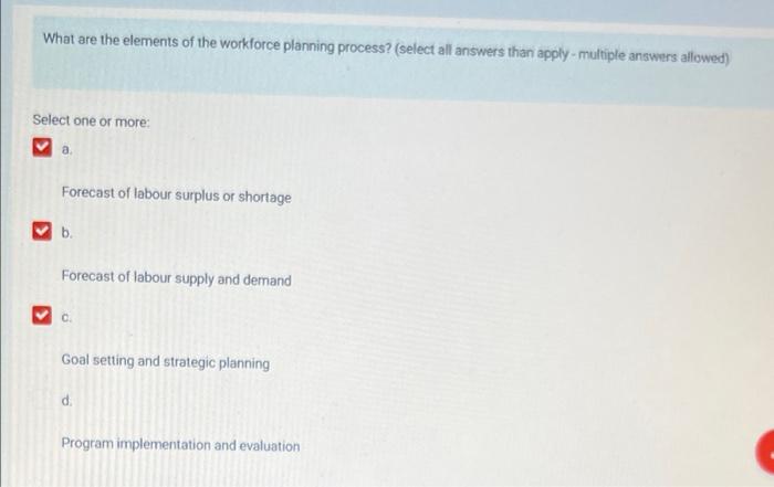 What are the elements of the workforce planning