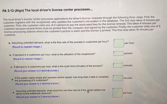 PA 3-12 (Algo) The local driver's license center
