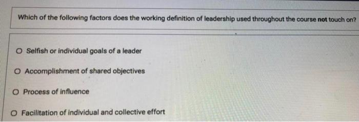 Which of the following factors does the working