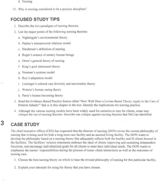 d. Nursing 15. Why is nursing considered to be a