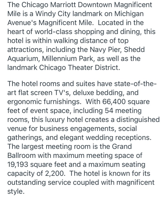 The Chicago Marriott Downtown Magnificent Mile is
