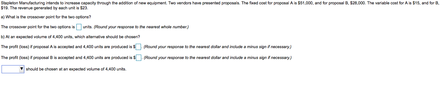 Stapleton Manufacturing intends to increase