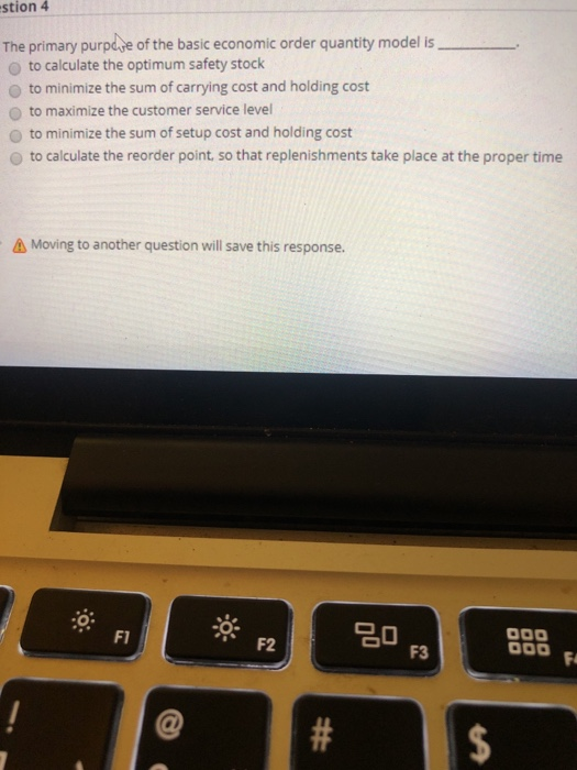 stion 4 The primary purpose of the basic economic