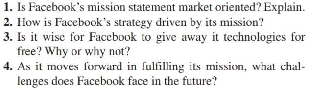 1. Is Facebook's mission statement market