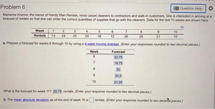 Please find part B. Problem 6 Question Help
