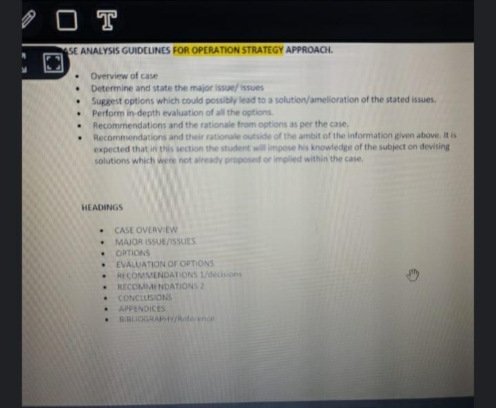 OT SE ANALYSIS GUIDELINES FOR OPERATION STRATEGY