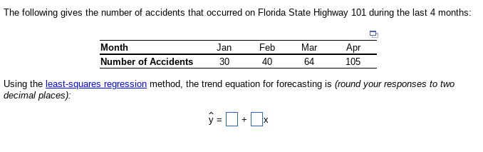 The following gives the number of accidents that