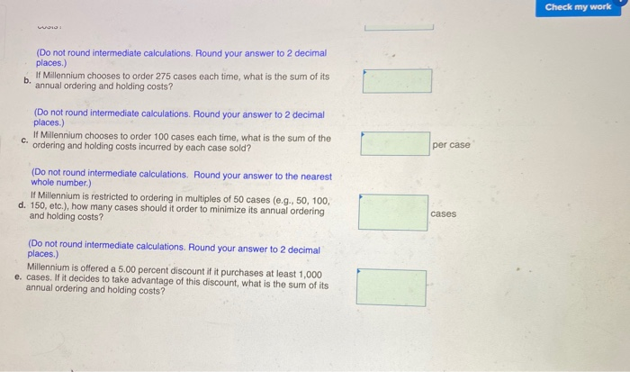 Check my work PA 12-1 (Algo) Millennium Liquors