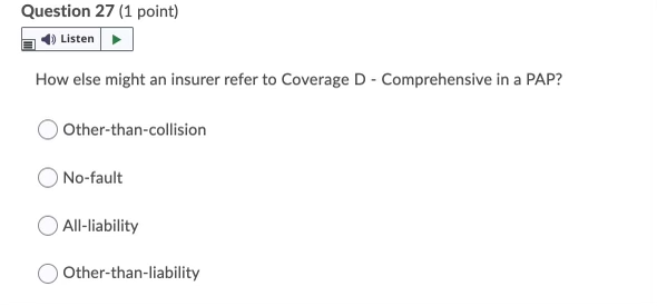 Question 27 (1 point) Listen How else might an