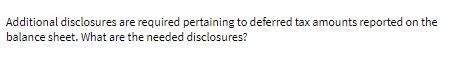 Additional disclosures are required pertaining to