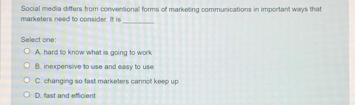 Social media differs from conventional forms of