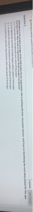 Moving to another questions Question 3 points