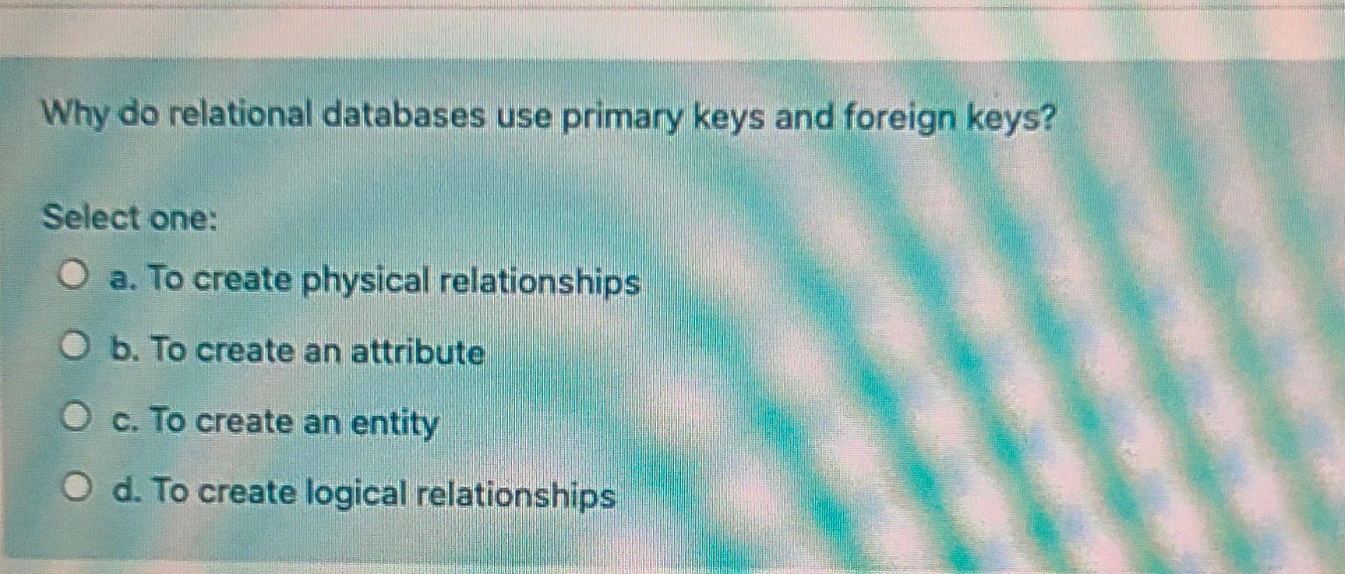 Why do relational databases use primary keys and