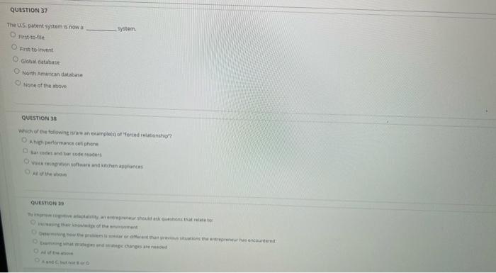 QUESTION 37 The US patent system is now system 0