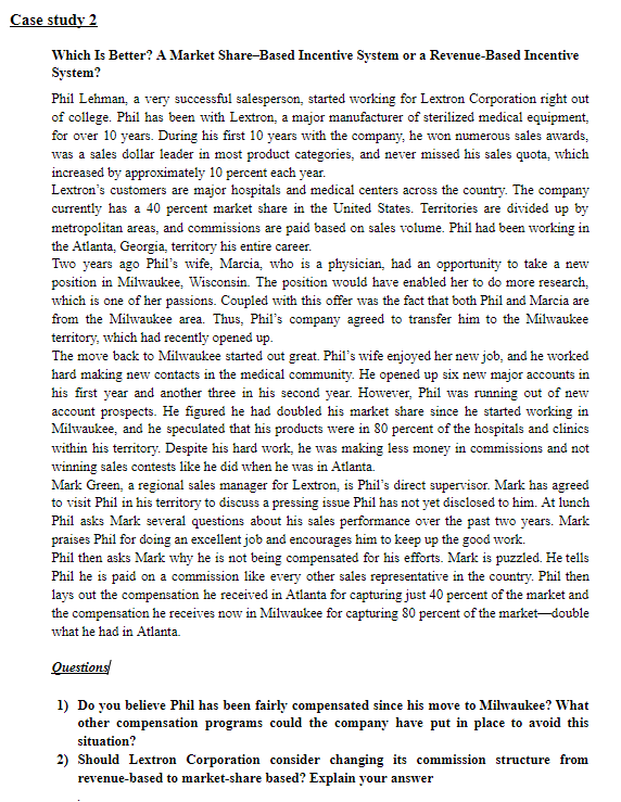 Case study 2 Which Is Better? A Market