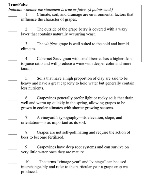 Need help on 1-10 True/False Indicate whether the