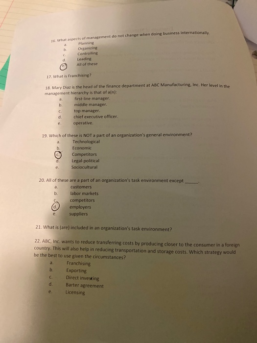 impacts the 23. The The environment affects