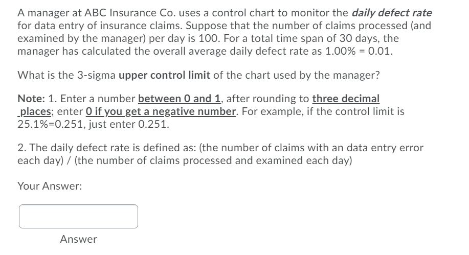 A manager at ABC Insurance Co. uses a control