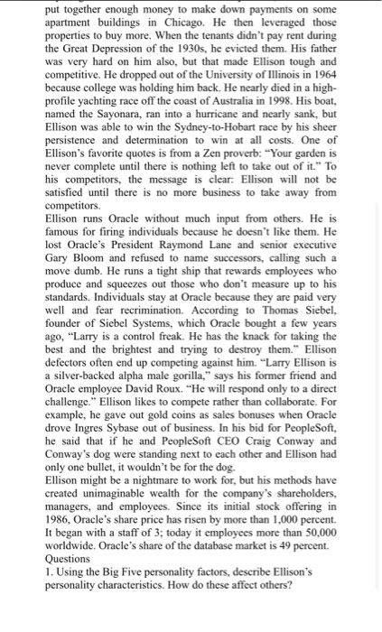 Case: Self Competency Larry Ellison at Oracle