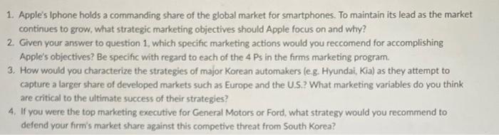 1. Apple's Iphone holds a commanding share of the