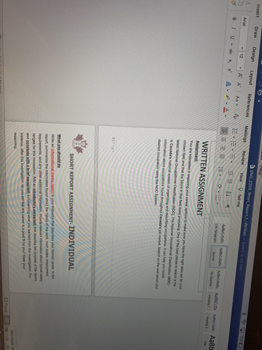 Insert Draw Design Layout References Help