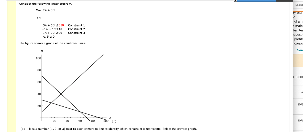 Consider the following linear program. Search Max