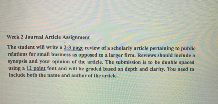 scholary article / so any primary or secondary