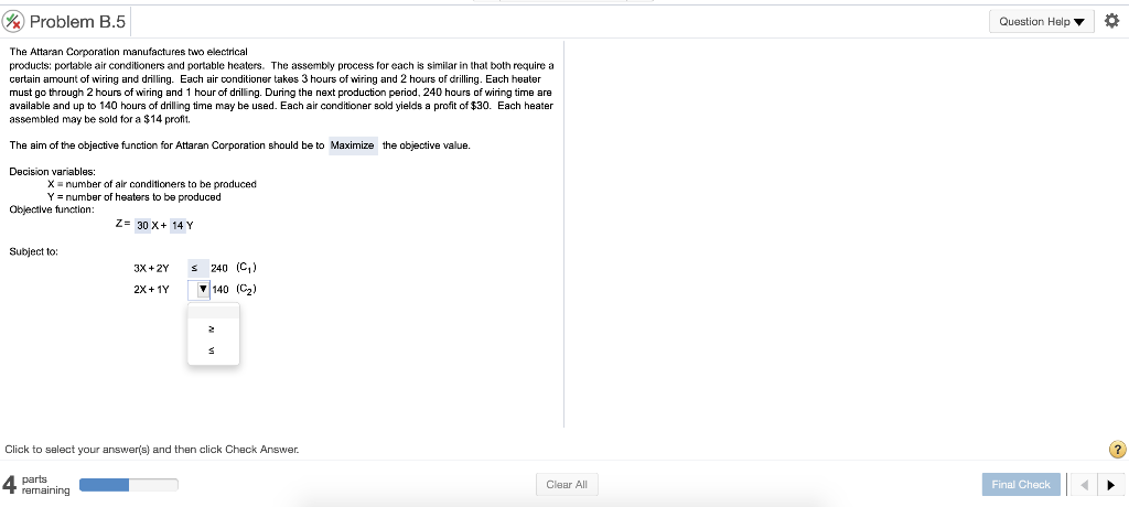 Problem B.5 Question Help Y The Attaran