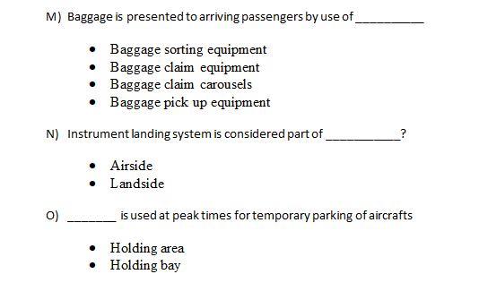 M) Baggage is presented to arriving passengers by