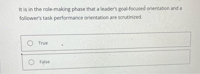 It is in the role-making phase that a leader's