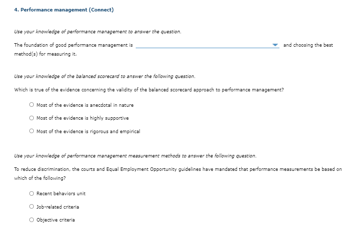 4. Performance management (Connect) Use your
