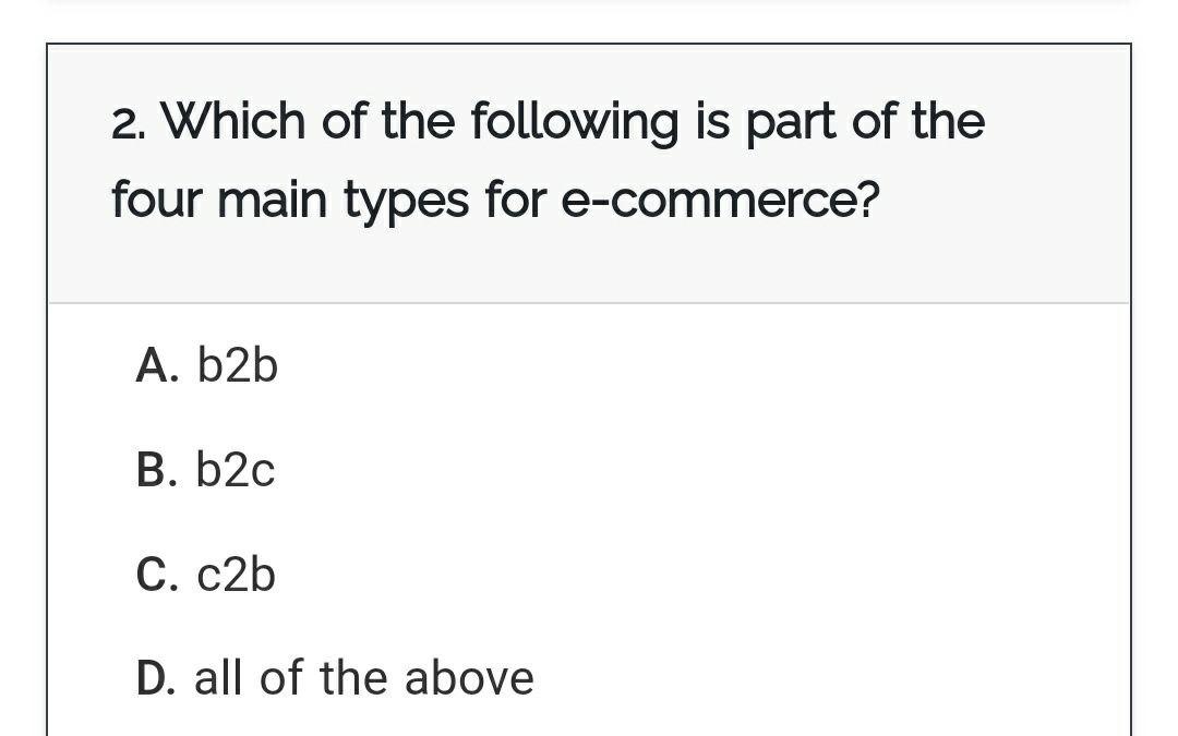 I need the answer as soon as possible 2. Which of