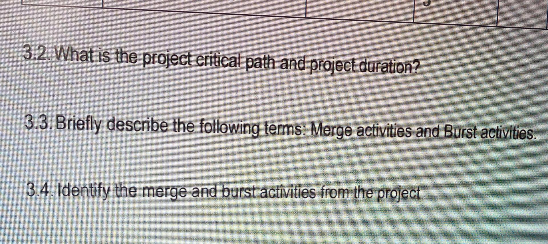 3.2. What is the project critical path and